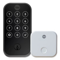 Yale Pro 2 Keyed Touchscreen Keypad Lock, Bluetooth with Wi-Fi Connect Bridge, Black Suede